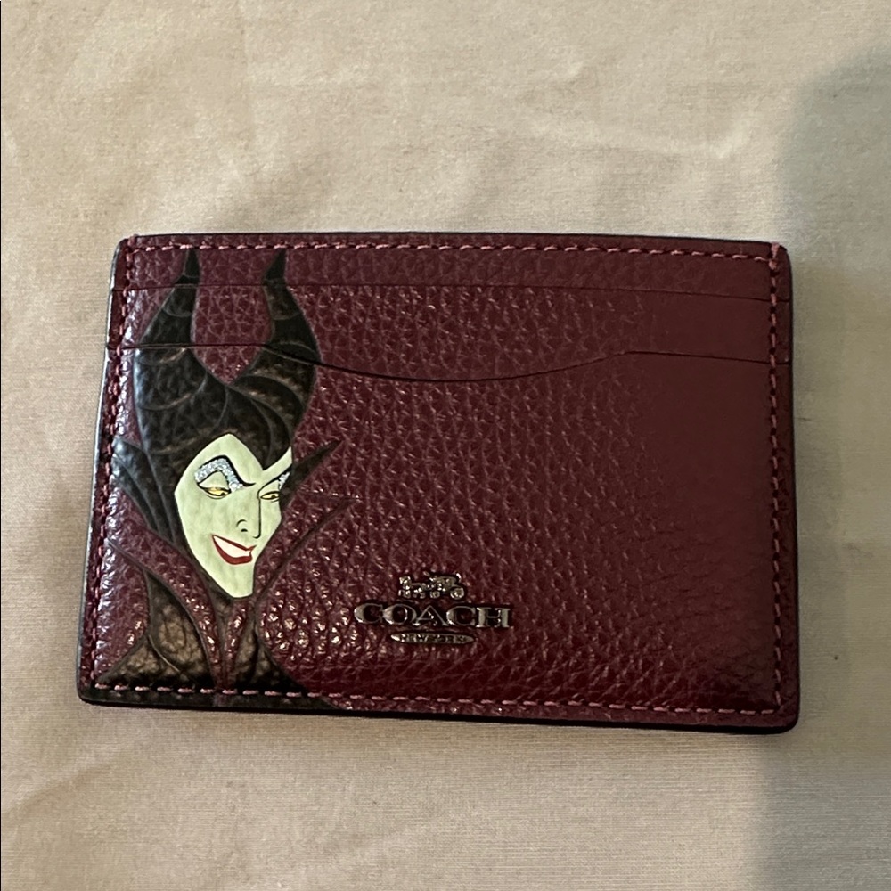 Coach Purple Card Holder with Maleficent Design